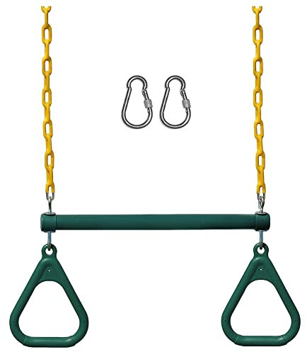 Die Schaukel-Sets für den Garten umfassen eine 48 große Trapezschaukel und eine robuste Kette von 48 mit Karabinerhaken (grün)