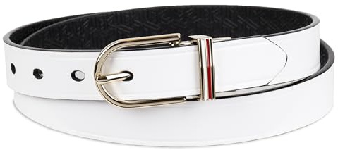 Tommy Hilfiger Damen Reversible Belt Gürtel, Weiß/Schwarz, S