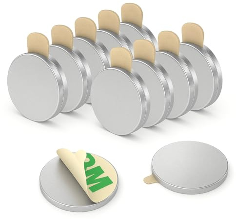Magnete zum Kleben 6 x 1 mm 10 Stück Magnet selbstklebend extra Stark Rund Flach Mini Magneten Klebepads Neodym Klebemagnete für DIY,Whiteboard,Kühlschrank, Fotos,Büro & Haushalt
