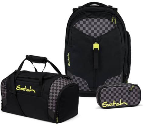 Satch Match Schulrucksack Set 3tlg. (Dark Skate) inkl. Schlamperbox und Sporttasche
