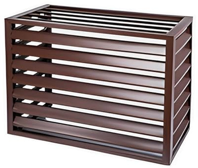 Copri Motore Condizionatore Esterno Alluminio Supporto per Fiori da Giardino, Recinzioni per Schermi Privacy, per Coprire I Rifiuti O I Condizionatori D'ari (Color : Brown, Size : 110 * 60 * 80cm)