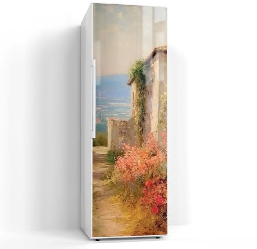 DEQORI Magnetfolie für Kühlschrank 60x180 cm | Motiv Mediterrane Gartenidylle | dekorative Magnetmatte Gefrierschrank Schutz | Magnet Deko-Folie selbstklebend, magnetisch & beschreibbar