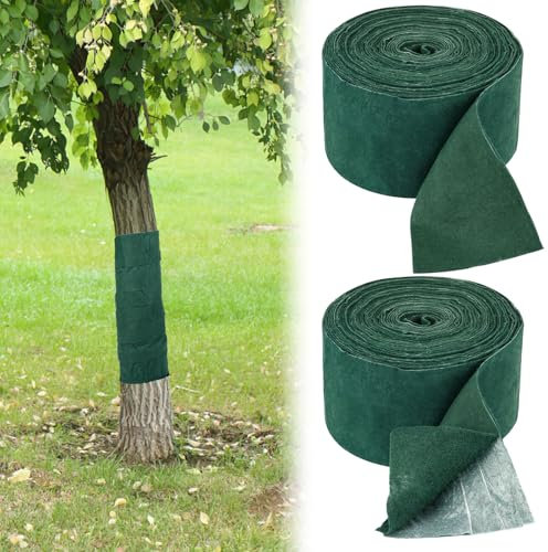 Neerow 2 Rollen Baumschutzfolie, Winterfeste Baumschutzbandage, Winter-Proof Pflanzenschutzbandage, 17m x 12cm Baumstamm Wrap Protector Guard für Pflanzen Frostschutz, Warmhalten und Befeuchten