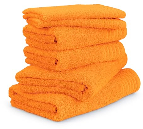 Möve Handtuchset New Classic 6-TLG Handtücher - 2X 30x50 cm + 2X 50x100 cm + 2x67x140 cm, 100% Baumwolle, orange