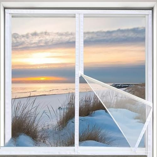 Schrumpffolien-Isolationsset für den Innenbereich, 125 x 185 cm (B x H), transparente Isolierfolie für Terrassentür/extra großes Fenster