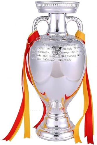 Haodagess Europa Fussball Trophäe Delaunay Pokal Fußball Trophäen Europameisterschaft Modell Nachbildung Aus Kunstharz Souvenirs Und Sammlerstücke Für Sportfans Clubbar Heimdekoration,16cm