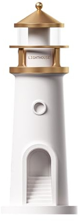 TWSOUL Faro decorativo, casa de luz con luz LED, proyección lunar, faro con función inductiva y Bluetooth, lámpara de mesita de noche, táctil, regulable, regalo para cumpleaños (sensor de luz)
