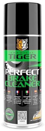 CHEMICAL TIGER - Spray detergente per Freni - Detergente per Parti dei Freni e Ruote - Pulisce e sgrassa Freni a Disco, Tamburi, frizioni, superfici Metalliche, Parti e Utensili - Perfect, 400 ml
