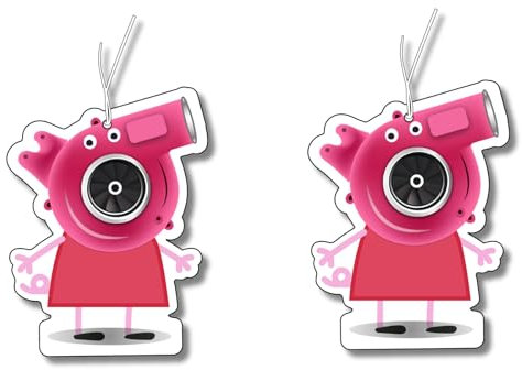 2 x albero profumato con motivo Turbo Wutz, distributore di profumo auto, deodorante per auto, deodorante, ciondolo profumato auto, set di albero profumato auto