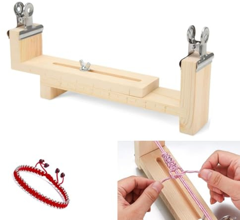Fabricante de Pulseras de Plantilla de Paracord Ajustable,Kit Fabricación Pulsera Amistad con 2 abrazaderas,herramienta para trenzar pulseras,DIY Manualidades Kits