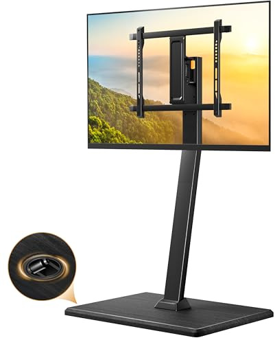 Perlegear Supporto TV da Terra Mobile con Ruote Nascoste, Carrello Inclinabile e Girevole per Schermi 30-70 Pollici fino a 40 kg, VESA 400x400 mm