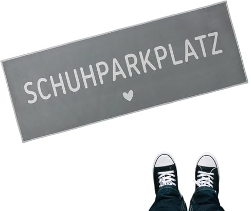 Onperpoe Schuhparkplatz Fußmatte 100x35cm Schuhmatte Abtropfmatte für Innen & Außen rutschfest Schmutzfangmatte Lustige Fußmatten Haustür Maschinenwaschbar Türmatte Fußabtreter Dünne 5mm