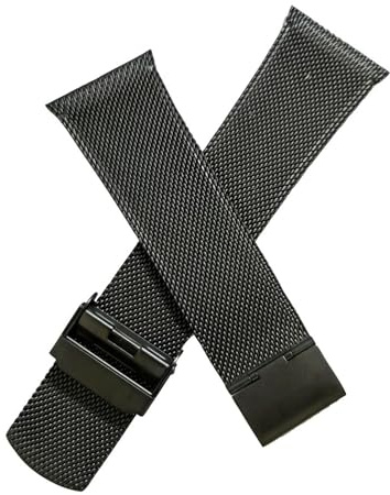 Ersatz-Uhrenarmband für Skagen Unisex-Uhr mit schmalem Schraubband, 28–22 mm (Silber) (Schwarz, 28 mm, L)