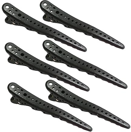 Happyyami 6 Stück Friseur Haarspangen Kunststoff Schwarze Haarklammern mit Starkem Halt zum Styling und Abteilen für Damen und Alltag