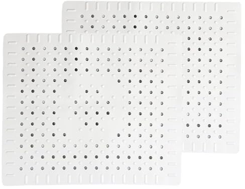 SVUPUE Sink Liner, 2 Pcs Kitchen Sink Mat, Soft Rubber, Anti Slip, 31 x 26 cm, White