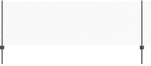 vidaXL Cerca de Alambre Soldado con 11 Postes en U Gris 0.8 x 25m Acero | Barrera Exterior Resistente a Rayos UV, Cerca Metálica Duradera para el Jardín, Panel de Terraza Personalizable, límite a Pru