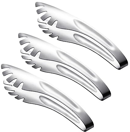 Warmhm Pince à Spaghetti en Acier Inoxydable Épaisses Lot de 3 Pinces de Service Multifonctions pour Salades Légumes et Buffet Résistantes Chaleur Antirouille