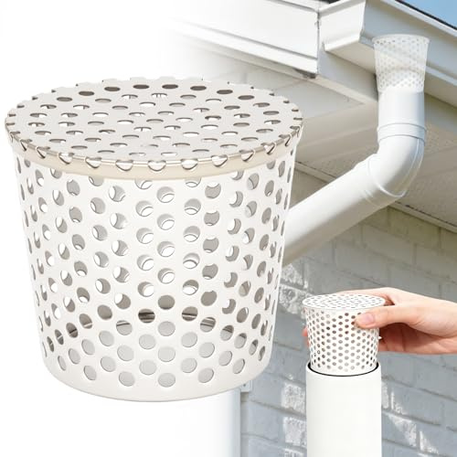 Rejilla Desague Ducha Jardin, Canalones Y Bajantes Inoxidable (75-90mm) | Tapa Desague Terraza, Canalones Pvc Para Lluvia Tejado, Sumidero Terraza, Protector de Canalon de Acero Inoxidable