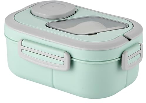 Loncheras con compartimentos, contenedor de doble capa, cajas de almacenamiento de alimentos, preparación de comidas para adultos y niños, doble capa para adultos, niños, estudiantes, microondas y