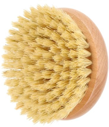 Cabilock Spazzola per Pulizia Doccia Tonda Manico in Ciliegio Cinese e Setole in Sisal, Pratica e Comoda per Massaggio Corpo e Pulizia Rapida