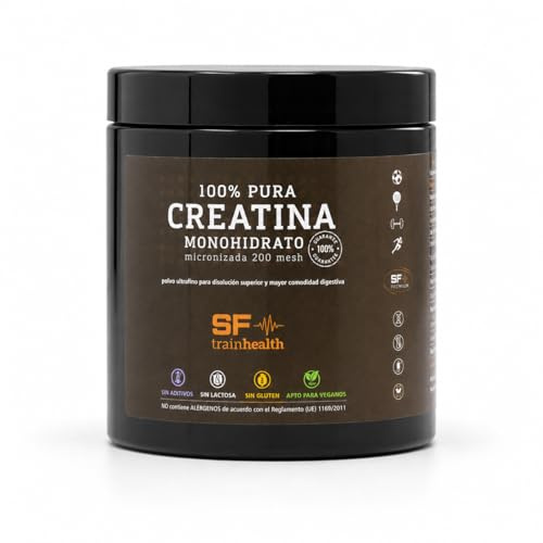 SF TRAINHEALTH - Creatina Monohidrato Pura 200 MESH | Micronizada en Polvo Ultrafino, Máxima Disolución - 300g
