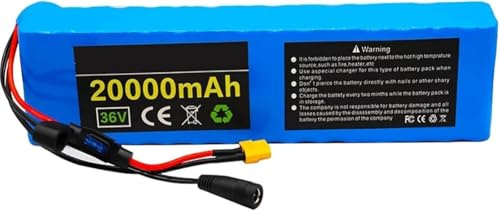 36V 20Ah Bicicleta Eléctrica Batería Litio, Batería Litio,Built-In BMS, para 200W - 500W Scooters Eléctricas Motor con 42V 2A Cargador 36V 20Ah,XT60