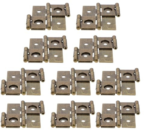 Toddmomy Bisagras de Doble Efecto para Puertas y Mamparas Plegables, 10 Piezas de Hierro 47x47 Mm Color Verde Antiguo, Bisagras para Gabinetes y Muebles Acabado de Hierro Inoxidable