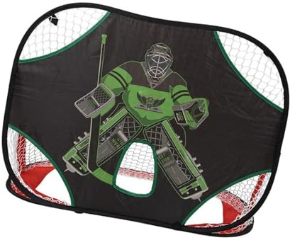 Biegsames Eishockey-Trainings-Tor mit Torwart-Umriss für präzises Schießen und platzsparende Aufbewahrung, Hockey-Tor mit Torwartmuster