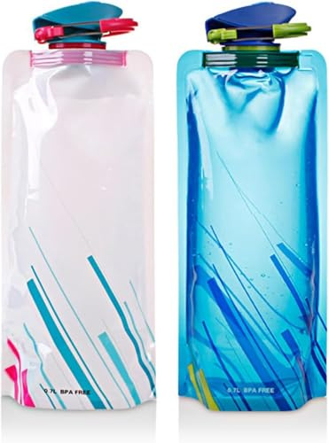 Botella Flexible,Agua Botellas Flexible Plegable,Bolsa de Agua Plegable Portátil,Botella de Agua Reutilizable,para Correr,Trail Running,Ciclismo y Senderismo,Aventura,Viajes