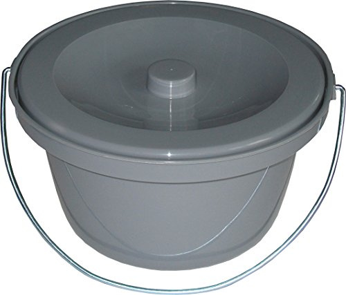 Pflegehome24® Toilettenstuhleimer universal, Grau, Geruchsverschluß - Toiletteneimer