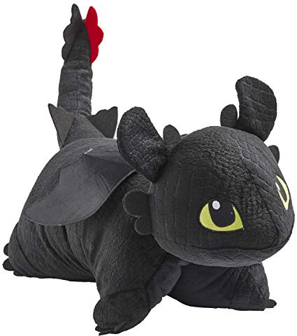 Pillow Pets 16 inch How to Train Your Dragon Toothless Stuffed Animal, NBCUniversal Plush Toy Gift for Kids