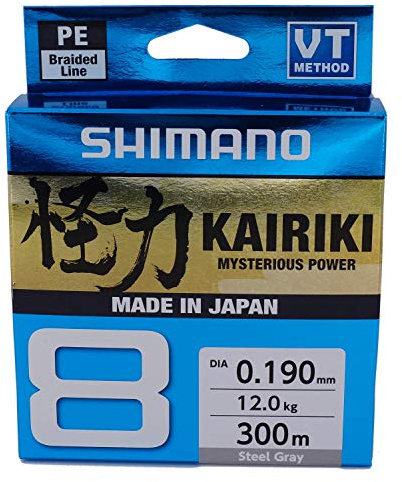 Shimano Kairiki 8 300 Meter Angelschnur, geflochten, Hellgrau, 59WPLA68R1