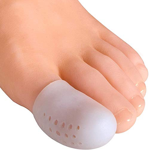 Pedimend Gel Toe & Finger Cap Protectors - Pain Relief for Bunions, Corns, Callus - Breathable Toe Caps Athletics, Running For Men and Women (1 PAIR - £3.99)