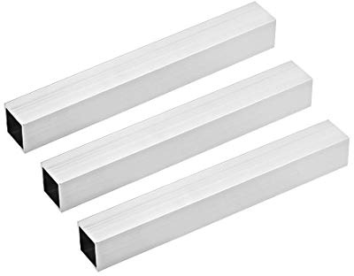 sourcing map 3 Stück Alu Vierkantrohr 25x25mm Alu Rechteckrohr Aluminium Profil Rohre 1.2mm Wandstärke Alurohr Quadratrohr Aluminium Gerade Rohr 200mm Länge 6063 Aluminiumrohre Aluprofil Rohr