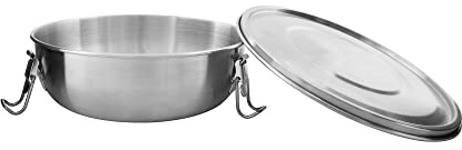 Tatonka Food Bowl - Essensbehälter/Schüssel aus Edelstahl - Mit Deckel, Clip-Verschlüssen und Volumenskalierung - 0,5L / 0,75L / 1L Volumen