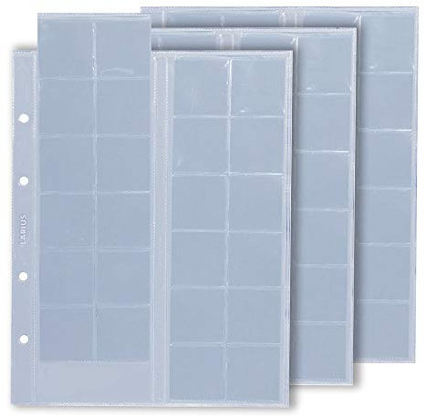 5 x Münzhüllen, 27-34 mm Ø Verschiedene Größen, Für Münzen, Gedenkmünzen, z.B. 2 Euro Münzen, Münzalbum Münzblätter (34 mm (24 Münzen))