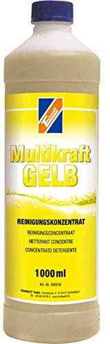 TECHNOLIT Multikraft GELB Sanitärreiniger 1 L | Konzentrat gegen Kalk | Saurer Badreiniger & Fliesenreiniger | Für säurefeste Oberflächen im Bad | Entfernt Urinstein & Wasserstein | Frischeduft