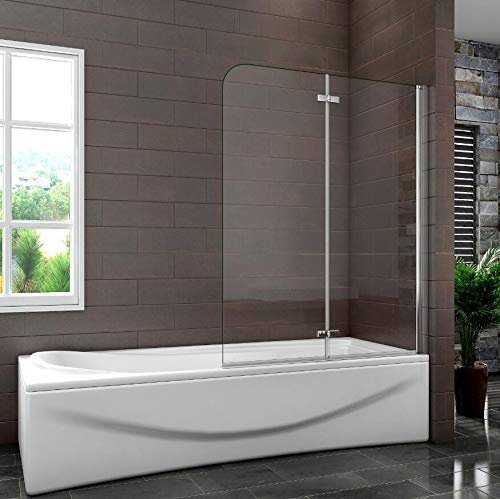 Simple Bathrooms 1000x1400mm 180 Degree Hinged 2 Fold Folding Pivot Shower Bath Screen 6mm Easy Clean Glass Door Panel
