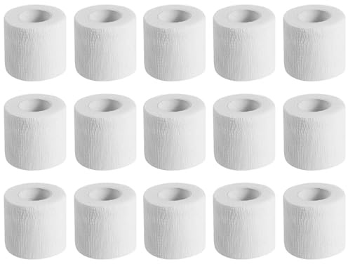KISEER 15 Pack 2 Inch x 5 Yards White Self Adhesive Bandage Breathable Cohesive Bandage Wrap Rolls Elastic Self-Adherent Tape for Stretch Athletic, Sports, Wrist, Ankle