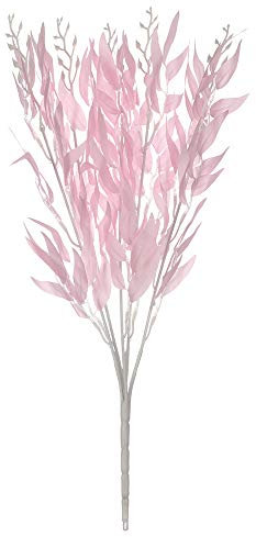 HelanHS Corona de eucalipto para decoración de regalos, flores artificiales, follaje de hojas de sauce falsas (rosa)
