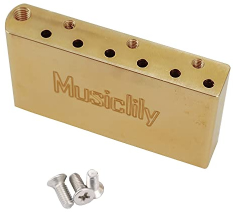 Musiclily Ultra 40mm Bloque Trémolo de Latón 52,5mm Espaciado Cuerdas para China e Indonesia Squier Standard Series Puente de Guitarra Eléctrica