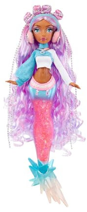 Mermaze Mermaidz Winter Waves - HARMONIQUE - Meerjungfrauen-Puppe, Flosse mit Farbwechsel, Schwanz mit Glitzerfüllung und Accessoires - Für Kinder und Sammler ab 4 Jahren