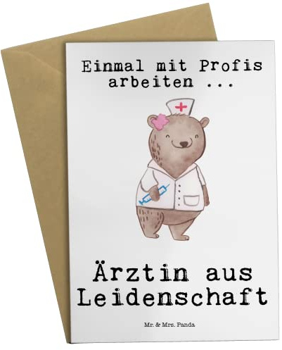 Mr. & Mrs. Panda Glückwunschkarte Ärztin Leidenschaft - Geschenk, dankeskarten, weihnachtskarten, osterkarten, Arztpraxis, Lustig, Doktortitel, einladungskarten, hochzeitskarten, Krankenhaus, Spruch