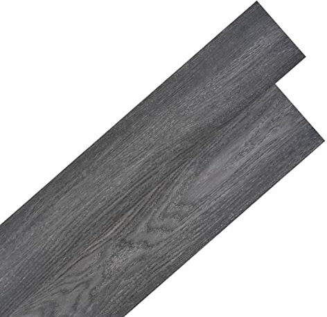 Yumeng PVC Laminat Dielen Selbstklebend, Fliesenfolie, Laminatboden, Küchenrückwand Folie, Bodenbelag Selbstklebend, Wandverkleidung, Deckenpaneele, 5,02 m² 2 mm Schwarz und Weiß