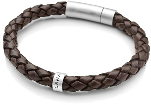 Lederarmband Herren Armband Männer Gravur ROLL MEN MAX mit Namen personalisiert Silberring Namensarmband