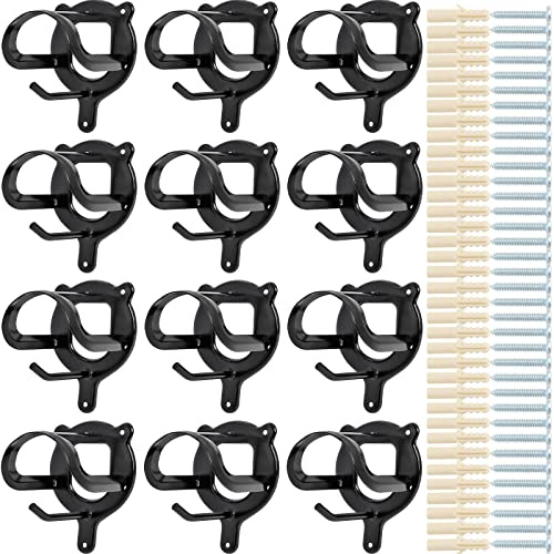 Swess 12 Counts Horse Bridle Rack, Bridle Bracket Bridle Hooks with Tubes and Screw, Horse Tack Storage Halter Hanger Metal Bridle Holder for Tack Room,Horse Blanket Rack,Bridle Holder Wall Mount