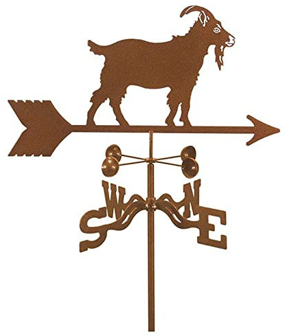 CAZARU Wetterfahne mit Dachmontage Wetterhahn Windrichtungsanzeiger, kreative Hausgarten Hof Dekoration Ornament Geschenk für Hof – Ziege