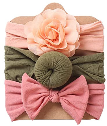 Baby Haarband Kopfband,Asudaro Stirnband Haarklammer Haarband Kinder Mädchen Haarreifen Elastische Baby Stirnbänder Haarschleife Haarband für Baby Mädchen Neugeborene Kleinkinder Kinder,3St Typ 4