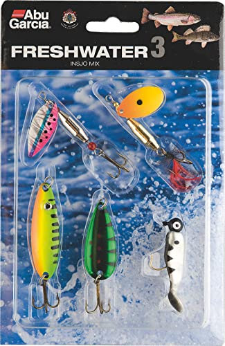 Abu Garcia Süßwasser Mix 3 - Premium-Ködersortiment zum Forellen- und Barschangeln - mit Spinnern, Löffeln und Weichködern - komplettes Set zum Süßwasserangeln, Sortiert und abwechslungsreich