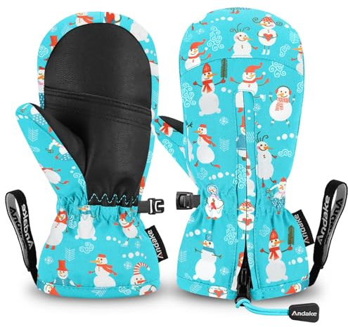 Andake Kinderhandschuhe,Warme Winterhandschuhe Wasserdicht Winddicht Handschuhe für Skifahren, Spielen, Outdoor-Aktivitäten, Jungen und Mädchen
